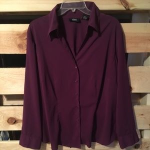 Allison Morgan purple button down blouse shirt 1X